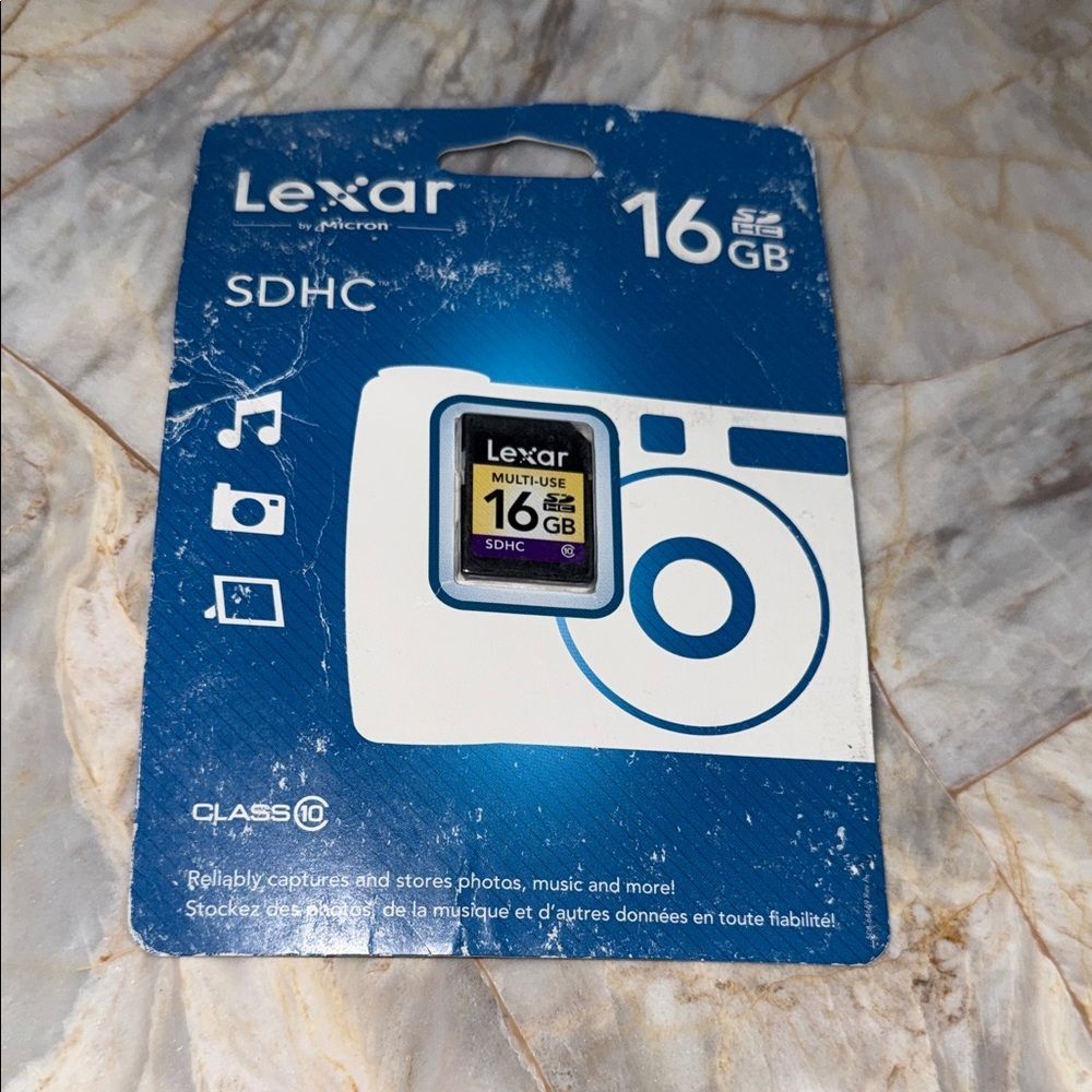 Lexar 16GB SDHC Memory Card Class 10 Multi-Use LSD16GASBNAC10 New Cardboard Wear